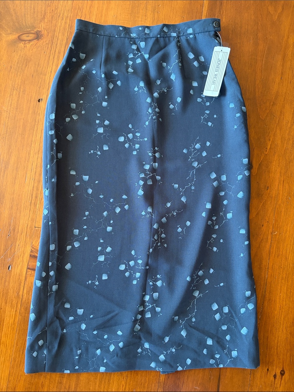 Jones Wear 90s Gray/Teal Polyester Skirt